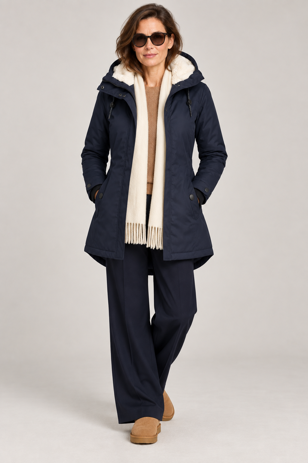 Kirsten parka Navy – gestyled full-body