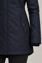 Kirsten parka Navy – zak en materiaal detail