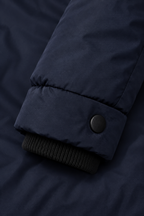 Kirsten parka Navy – manchet en ribboord detail