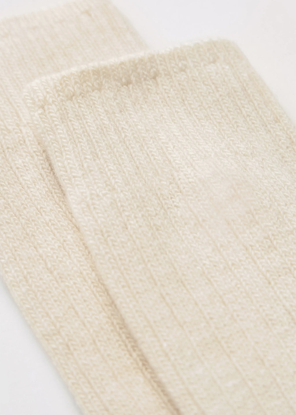 Ribbed High-Knee Wool Socks — Milk White — view 2