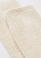 Ribbed High-Knee Wool Socks — Milk White — view 2