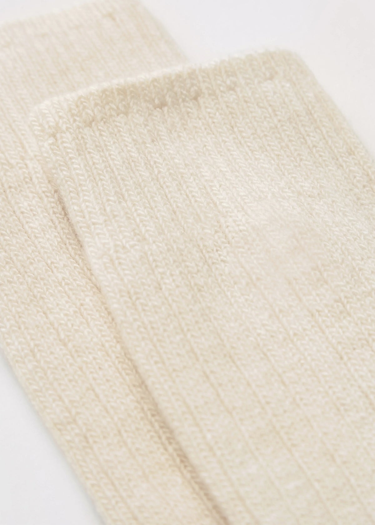 Ribbed High-Knee Wool Socks — Milk White — view 2