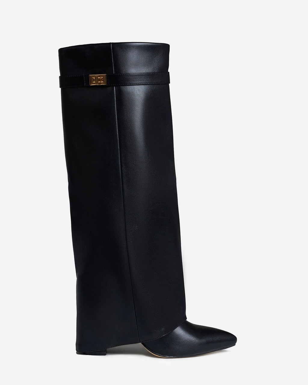 The Sienna Leather Knee-High Boots - Black — view 1