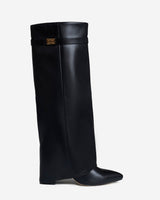 The Sienna Leather Knee-High Boots - Black