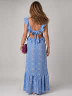 Alure - Ruffle-Trim Printed Maxi Dress