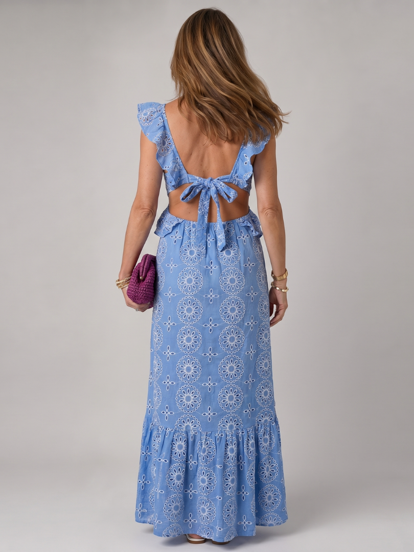 Alure - Ruffle-Trim Printed Maxi Dress