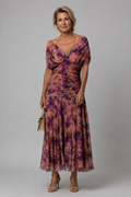Ariane - Elegant Draped Midi Dress