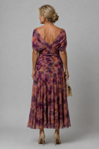 Ariane - Elegant Draped Midi Dress