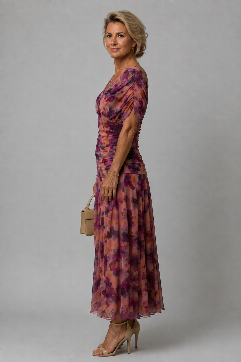 Ariane - Elegant Draped Midi Dress