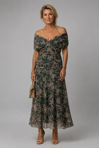 Ariane - Elegant Draped Midi Dress