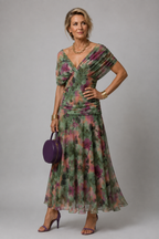 Ariane - Elegant Draped Midi Dress