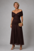 Ariane - Elegant Draped Midi Dress