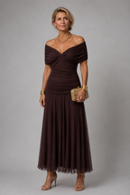 Ariane - Elegant Draped Midi Dress