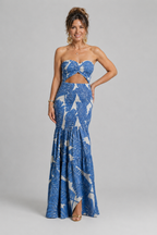 Azaria - Strapless Printed Two-Piece Maxi Set