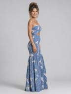 Azaria - Strapless Printed Two-Piece Maxi Set