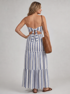 Azaria - Striped Strapless Maxi Dress
