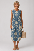 Belle - Floral Sleeveless Midi Dress