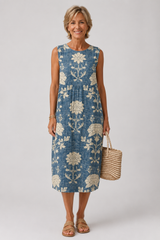 Belle - Floral Sleeveless Midi Dress