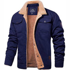 Buck - Sherpa-Lined Cotton Trucker Jacket in Navy