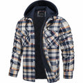 Dale - Hooded Quilted Flannel Shirt Jacket in Tan Plaid