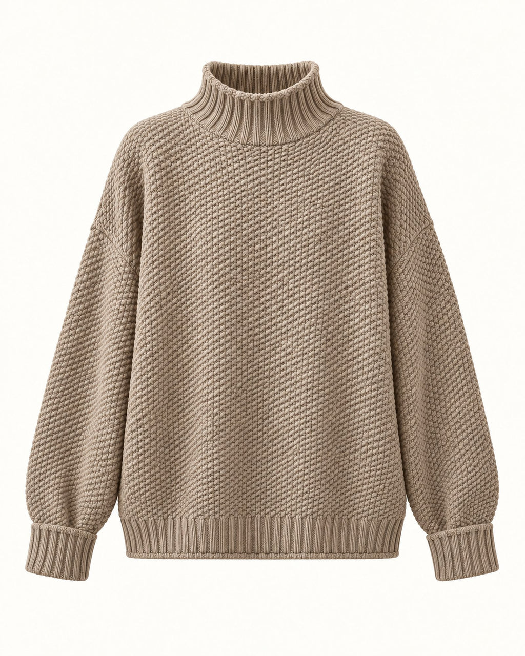 Dorothy knitted sweater in beige, standalone front view