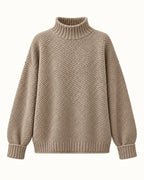Dorothy knitted sweater in beige, standalone front view