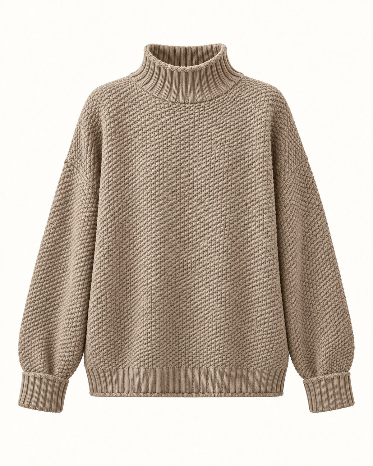 Dorothy knitted sweater in beige, standalone front view