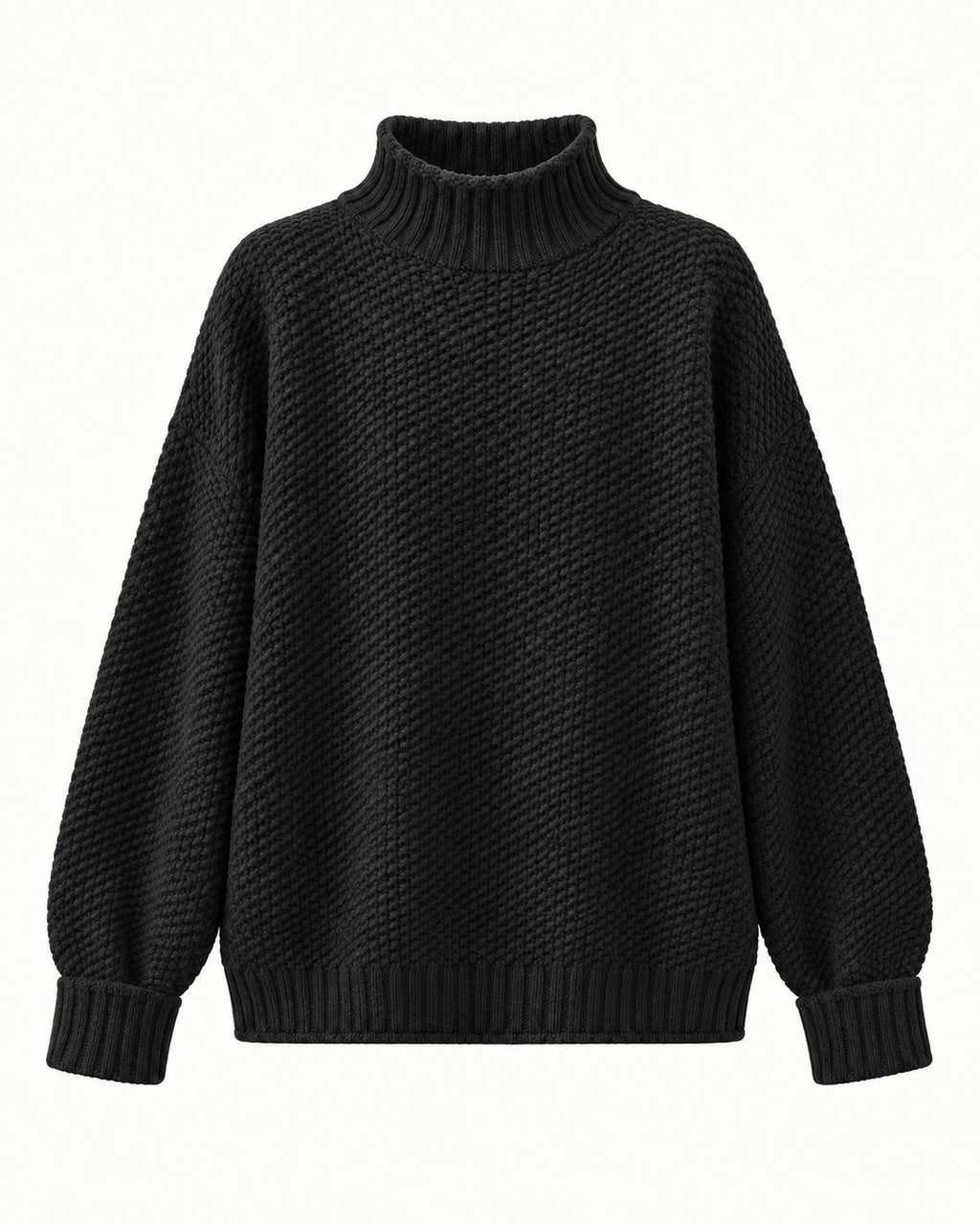 Dorothy knitted sweater in black, standalone front view