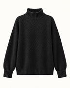 Dorothy knitted sweater in black, standalone front view