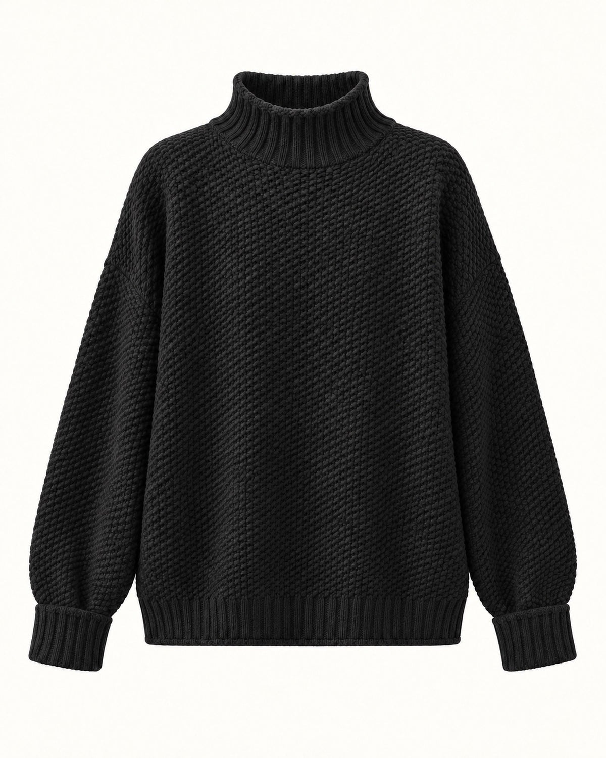 Dorothy knitted sweater in black, standalone front view