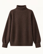 Dorothy knitted sweater in brown, standalone front view