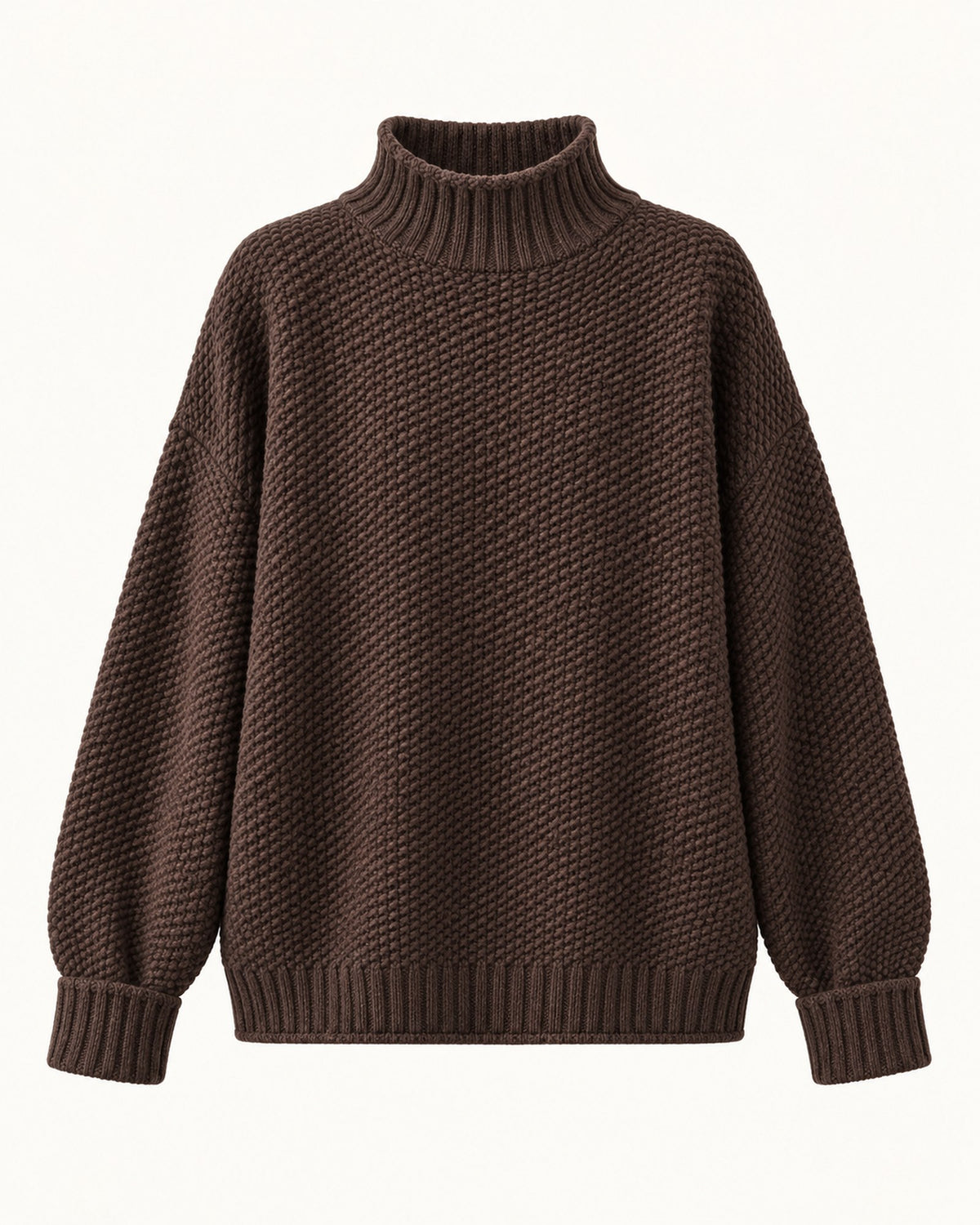 Dorothy knitted sweater in brown, standalone front view