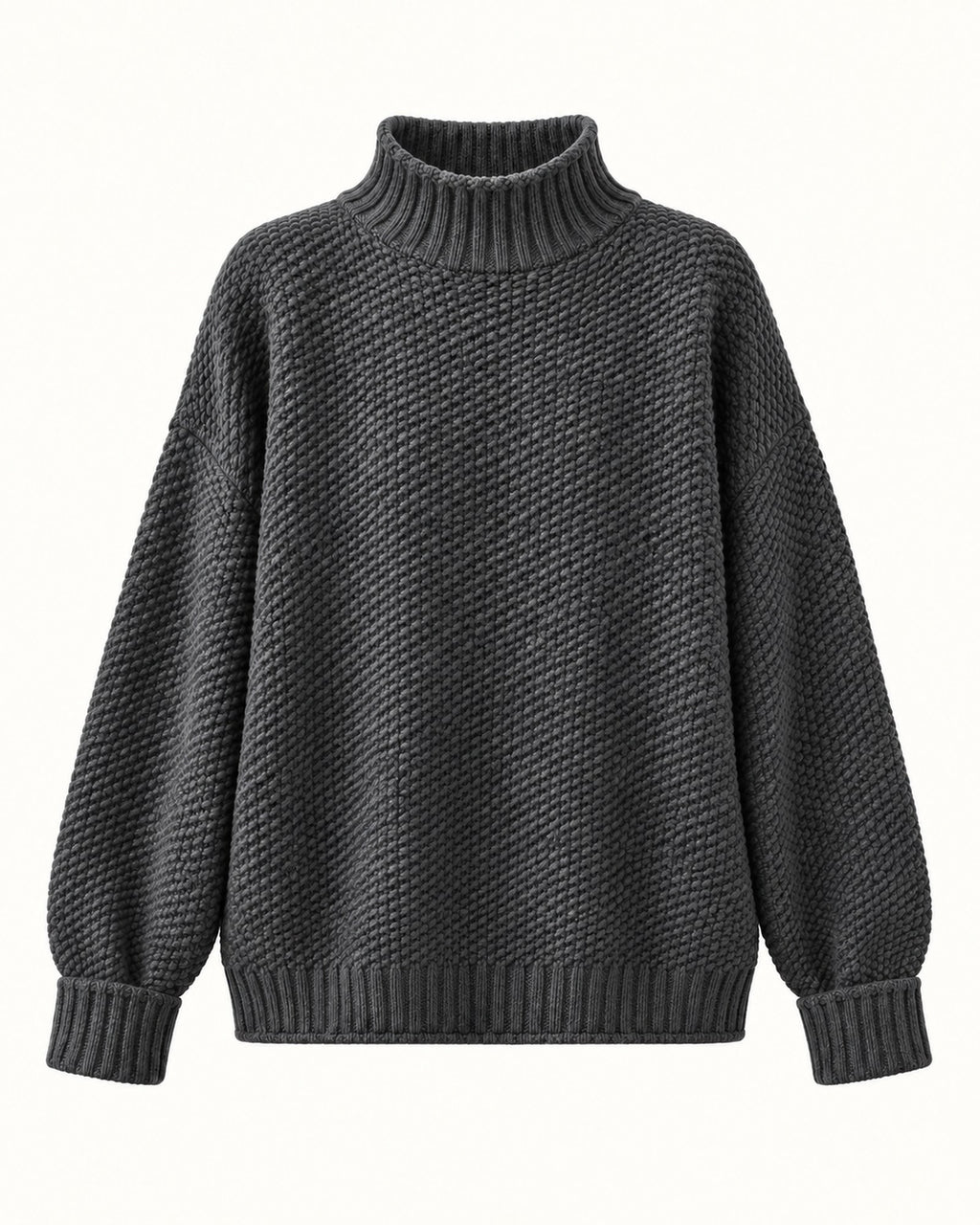 Dorothy knitted sweater in charcoal, standalone front view