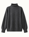 Dorothy knitted sweater in charcoal, standalone front view