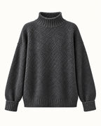Dorothy knitted sweater in charcoal, standalone front view