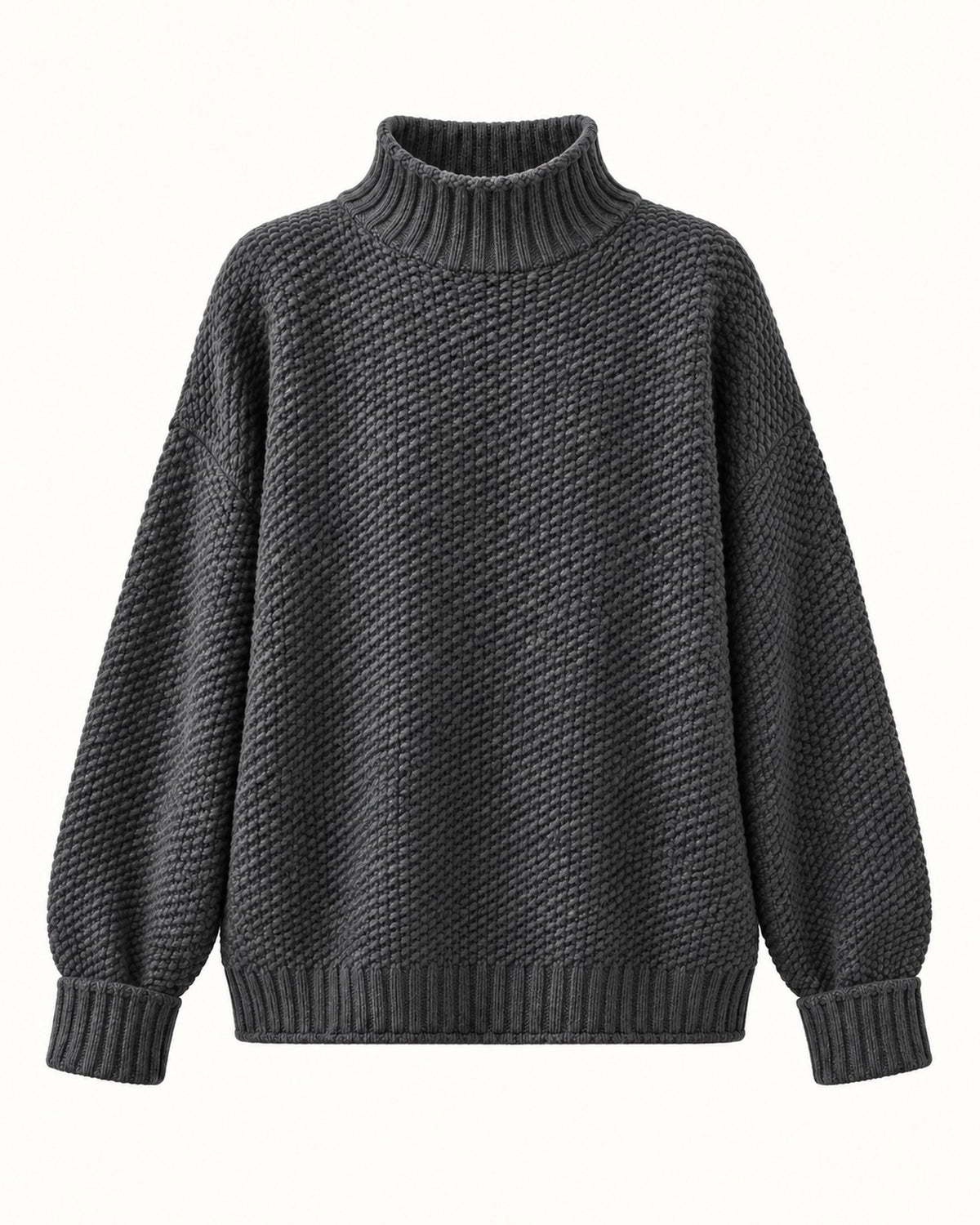 Dorothy knitted sweater in charcoal, standalone front view