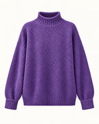 Dorothy knitted sweater in purple, standalone front view