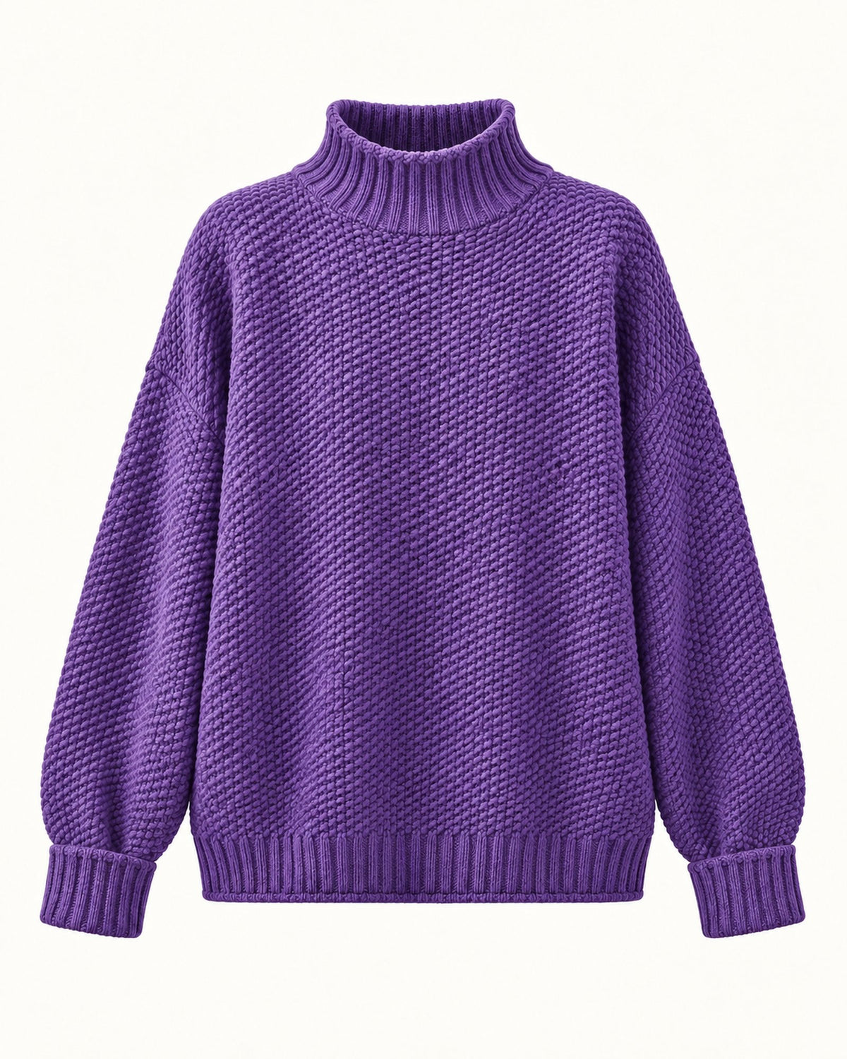 Dorothy knitted sweater in purple, standalone front view