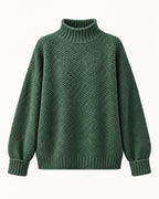 Dorothy knitted sweater in sage green, standalone front view