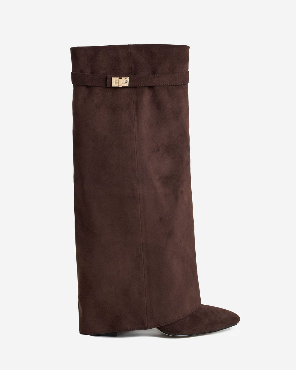 The Sienna Suede Knee-High Boots - Dark Brown — view 1