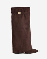 The Sienna Suede Knee-High Boots - Dark Brown