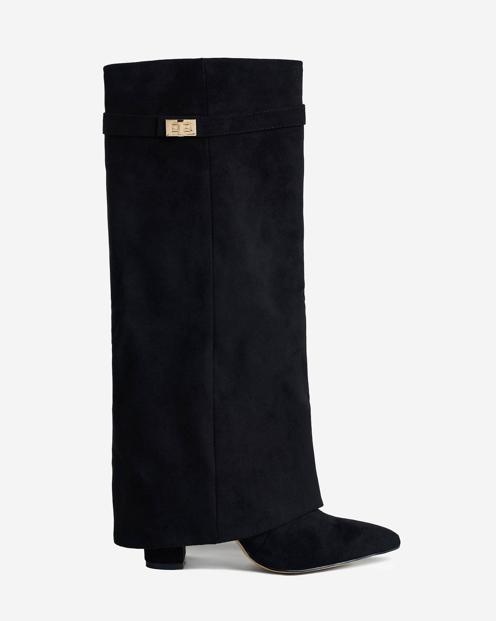 The Sienna Suede Knee-High Boots - Black — view 1