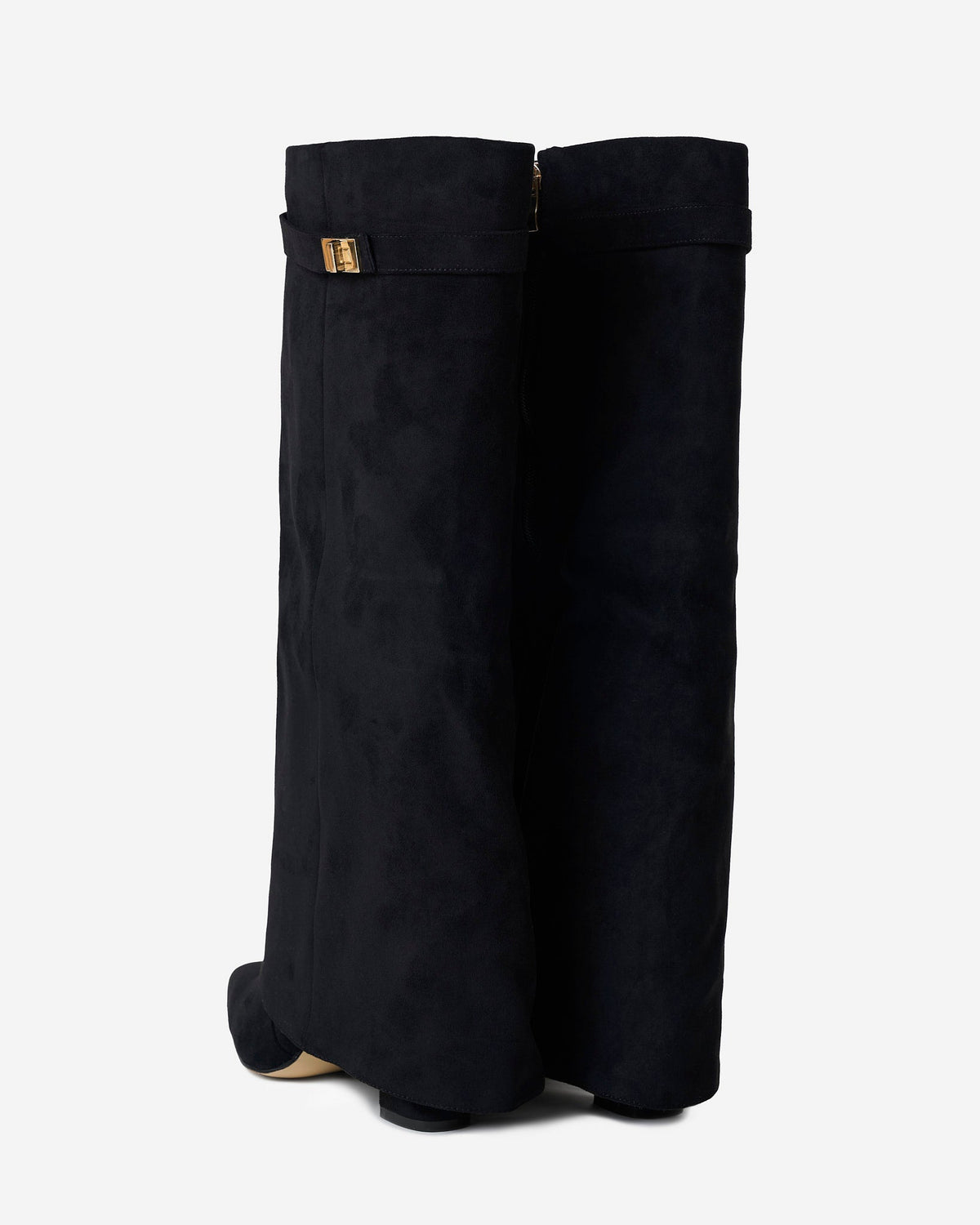The Sienna Suede Knee-High Boots - Black — view 3
