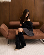 The Sienna Slouch Suede Knee-High Boots - Black — view 3