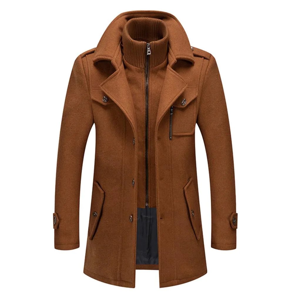 Frank - Double-Collar Overcoat in Camel