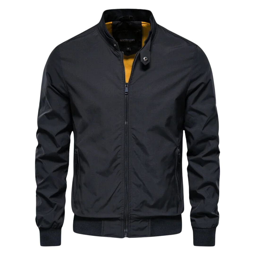 Glenn - Lightweight Zip Jacket in Black
