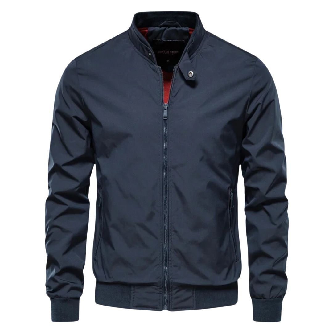 Glenn - Lightweight Zip Jacket in Navy