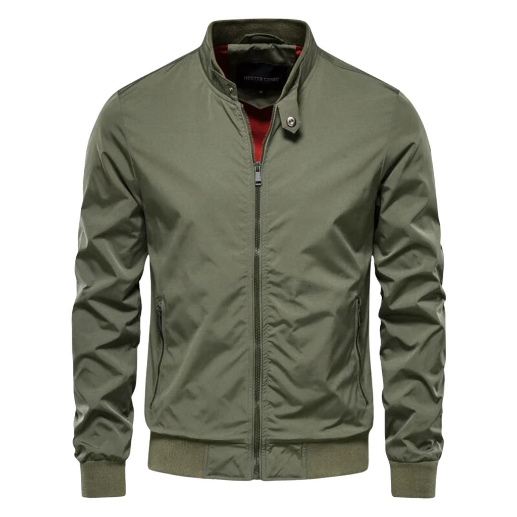 Glenn - Lightweight Zip Jacket in Olive