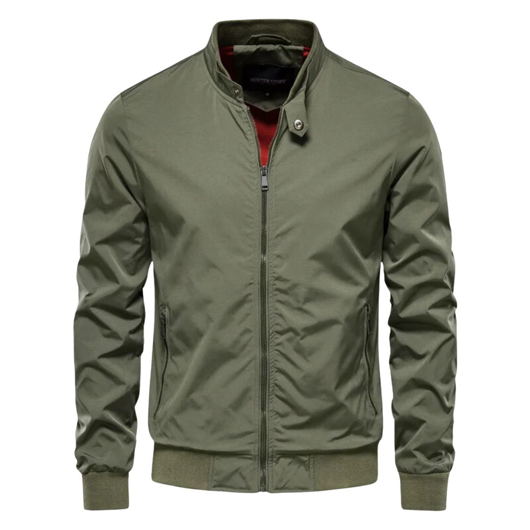 Glenn - Lightweight Zip Jacket in Olive
