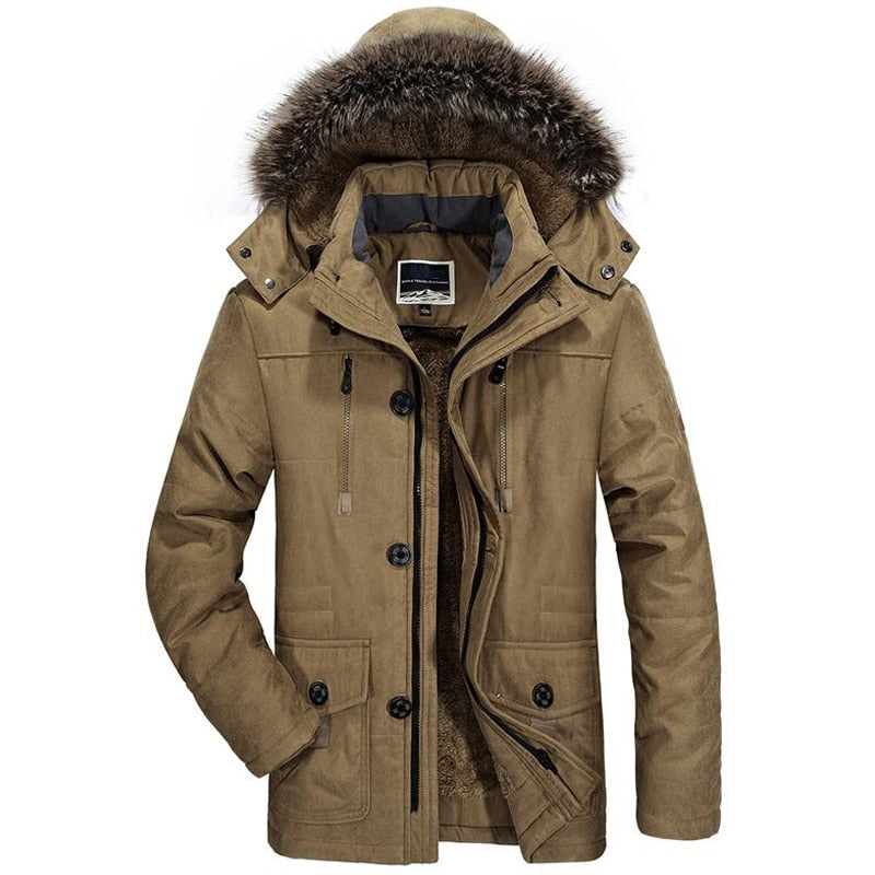 Gordon - Hooded Winter Parka in Khaki